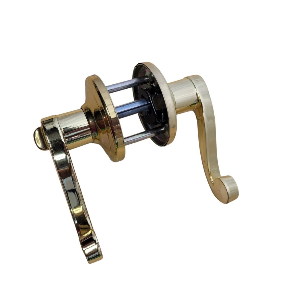 Kwikset Lido 730LL3CP Privacy Lever Interior Door Lever Lock Set Polished Brass - Picture 4 of 12